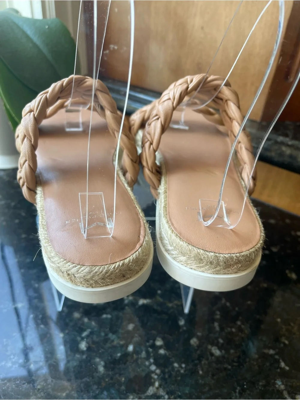 Marc Fisher Braided Double-Strap Slide Sandals - Tan